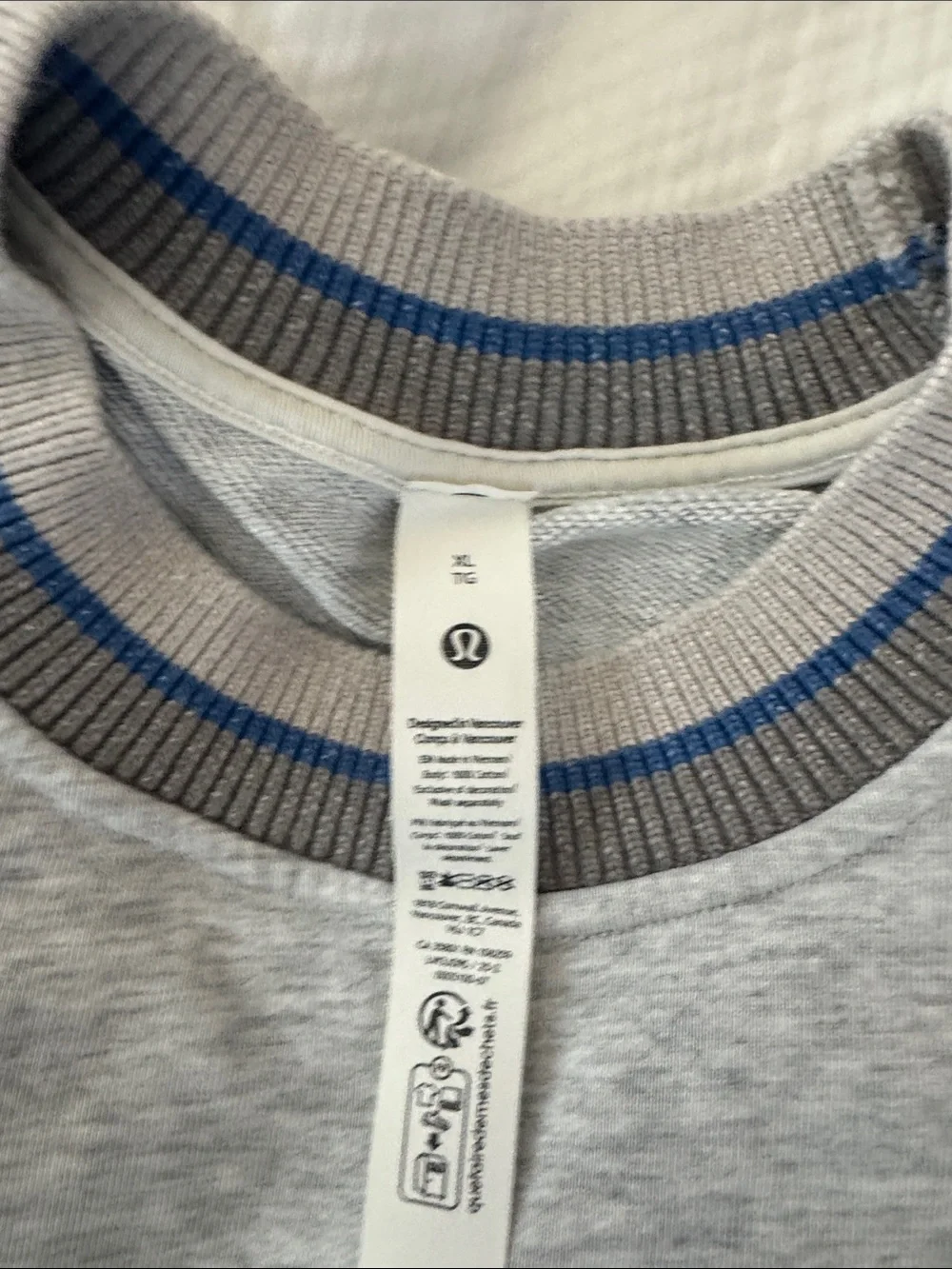 Lululemon Perfectly Oversized Ringer Crew in Heathered Core Ultra Light Grey